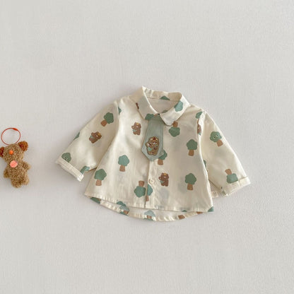 【BABY&KID】ツリー柄ロンT、襟付きシャツSK104112