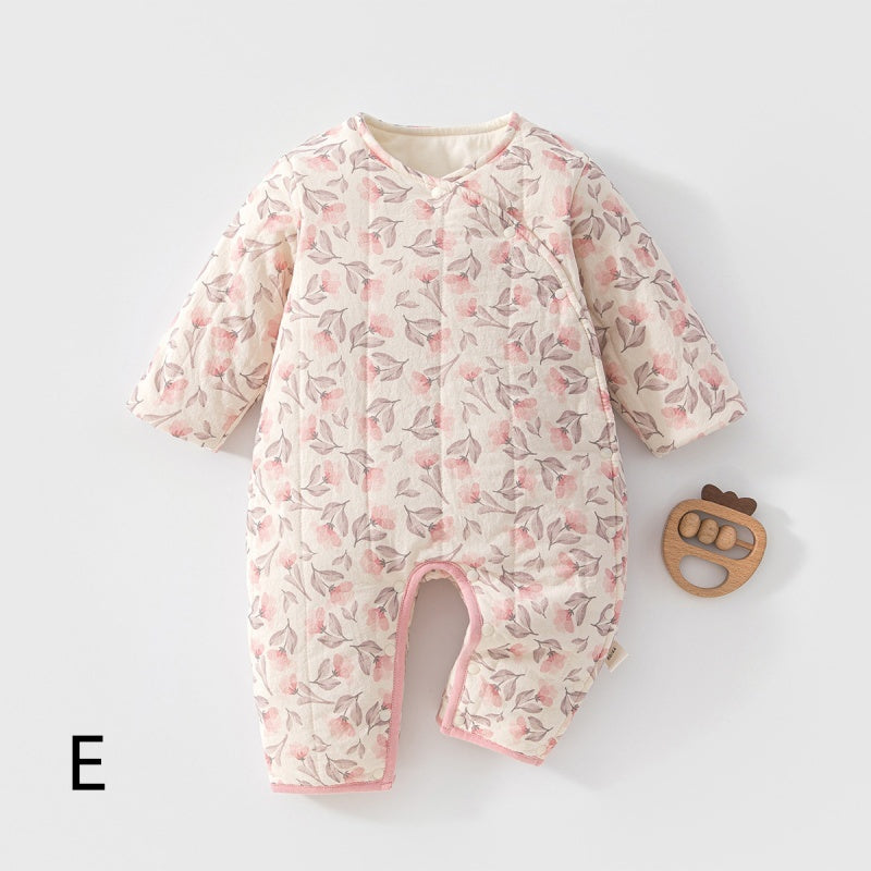 【BABY】Winter New Arrival Botanical Print Quilted Coverall SK108221