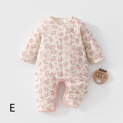 【BABY】Winter New Arrival Botanical Print Quilted Coverall SK108221