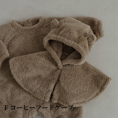 【BABY】裏ボアクルーネックカバーオール、フードケープSK101527