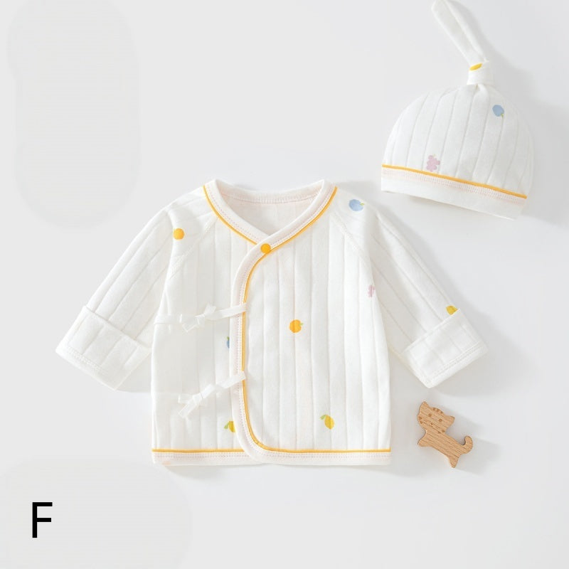 【BABY】コットン紐付き短肌着＆帽子SK107503