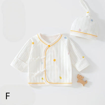 【BABY】コットン紐付き短肌着＆帽子SK107503