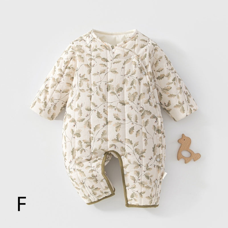 【BABY】Winter New Arrival Botanical Print Quilted Coverall SK108221