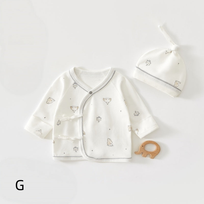 【BABY】コットン紐付き短肌着＆帽子SK107503