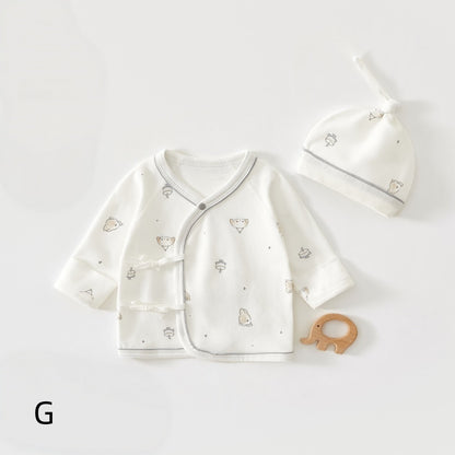【BABY】コットン紐付き短肌着＆帽子SK107503
