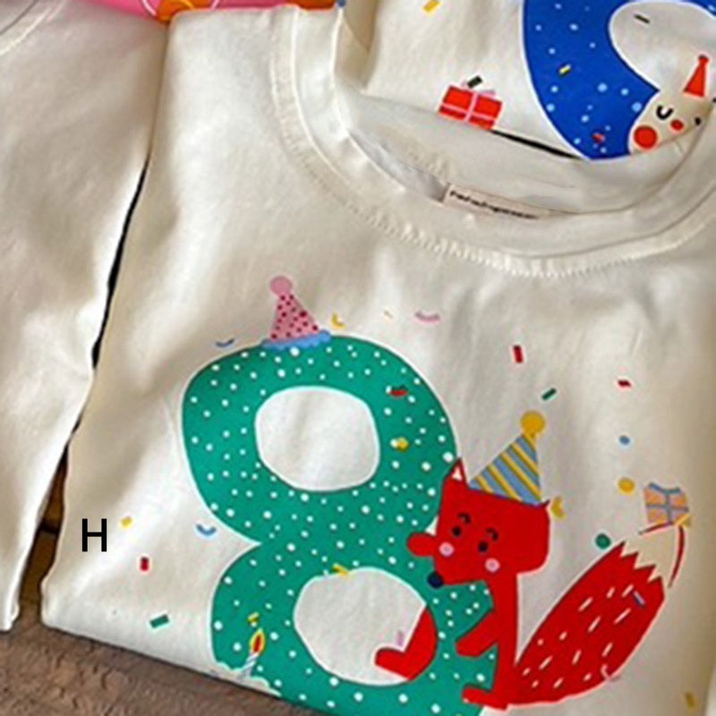 【BABY&KID】夏新作 コットンキャラクタープリント半袖TシャツSK091625