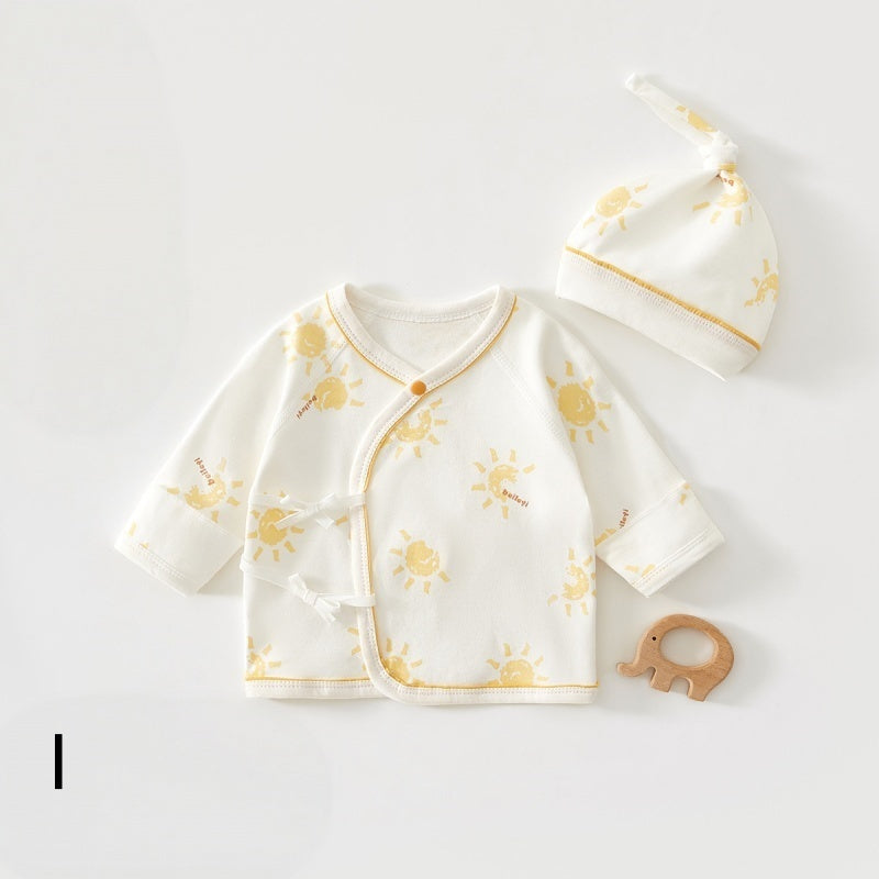 【BABY】コットン紐付き短肌着＆帽子SK107503