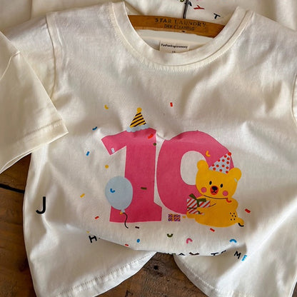 【BABY&KID】夏新作 コットンキャラクタープリント半袖TシャツSK091625