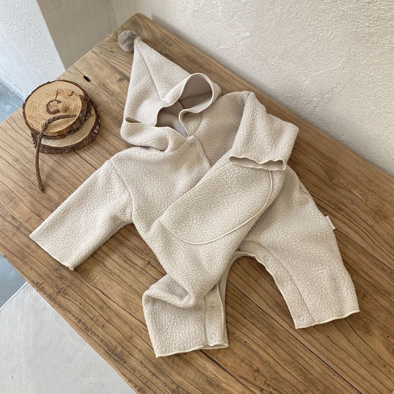 【BABY】冬新作帽子付けフリース長袖オールインワン　全1色SK11384