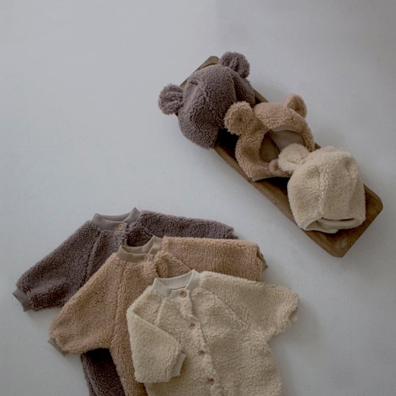 【BABY&KID】冬新作無地起毛ボタン付きオールインワン　全3色SK11341