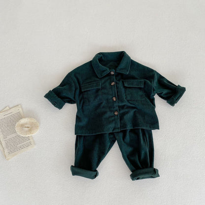 【BABY&KID】コーデュロイロールカラーセットアップSK031001