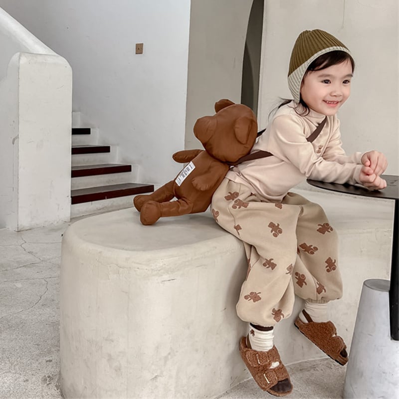 【BABY&KID】冬新作クマ柄フリースゆったりロングパンツ　全2色SK11339