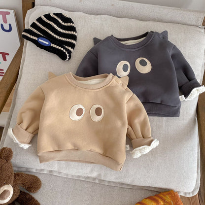【BABY&KID】冬新作　ビッグアイズ裏起毛セットアップSK11367