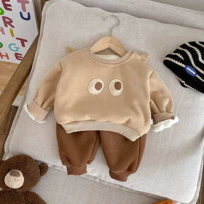 【BABY&KID】冬新作　ビッグアイズ裏起毛セットアップSK11367