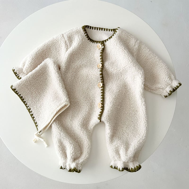 【BABY&KID】冬新作フリースボタン付きオールインワン　全2色SK11376