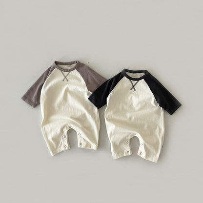 【BABY】シンプルバイカラーロンパースSK11357