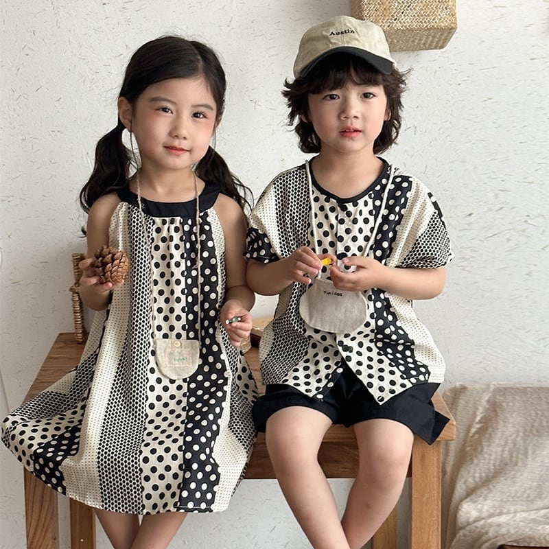 【BABY&KID】夏新作 オシャレドットセットアップ、ワンピースSK0631012
