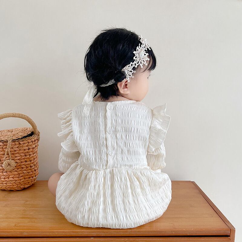 【BABY】春新作お姫様レースリボン付きロンパースSK11320