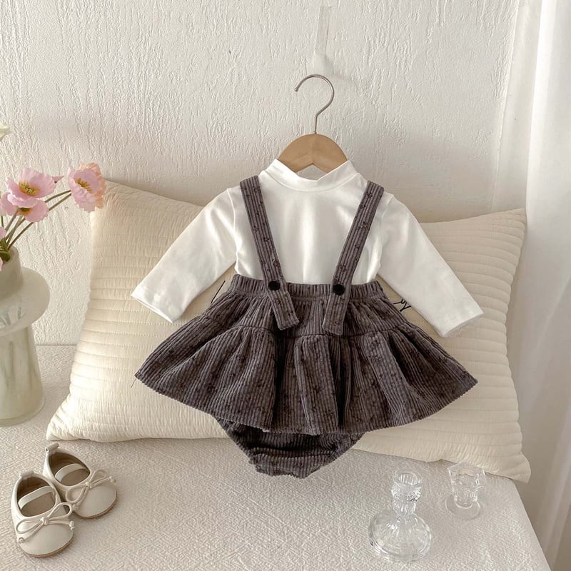 【BABY】コーデュロイ小花柄サロペットSK031508