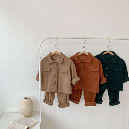 【BABY&KID】コーデュロイロールカラーセットアップSK031001