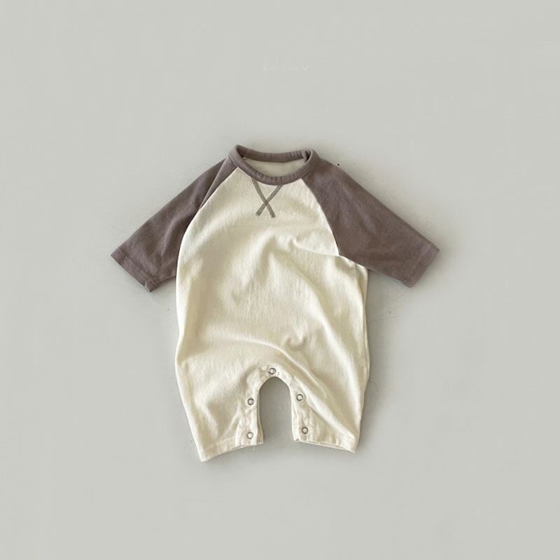 【BABY】シンプルバイカラーロンパースSK11357