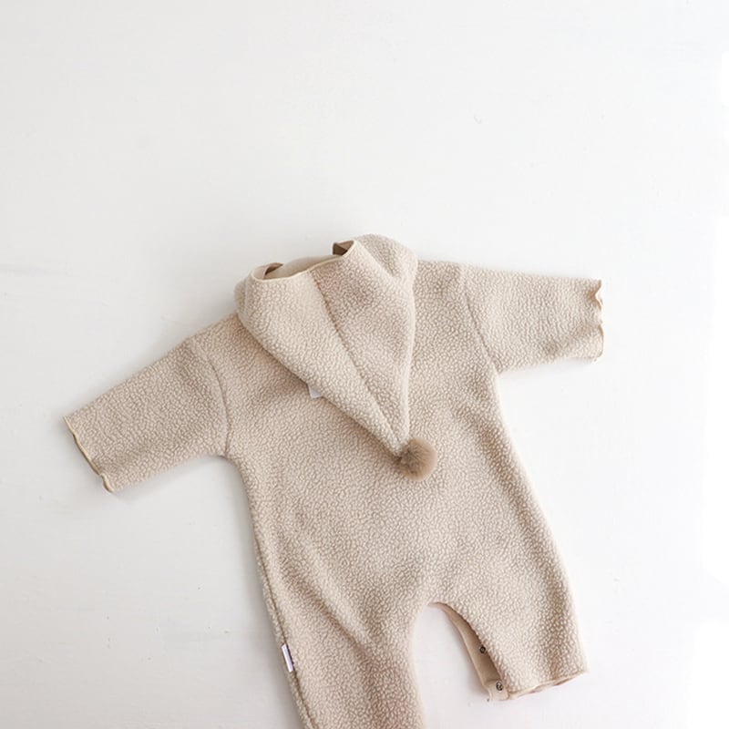 【BABY】冬新作帽子付けフリース長袖オールインワン　全1色SK11384