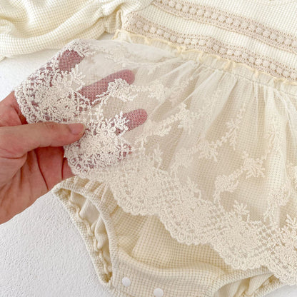 【BABY】ワッフルレースフリルロンパースSK11382