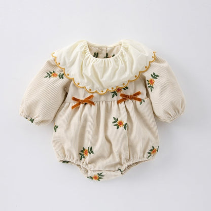 【BABY】フラワー刺繡ロンパースSK051603