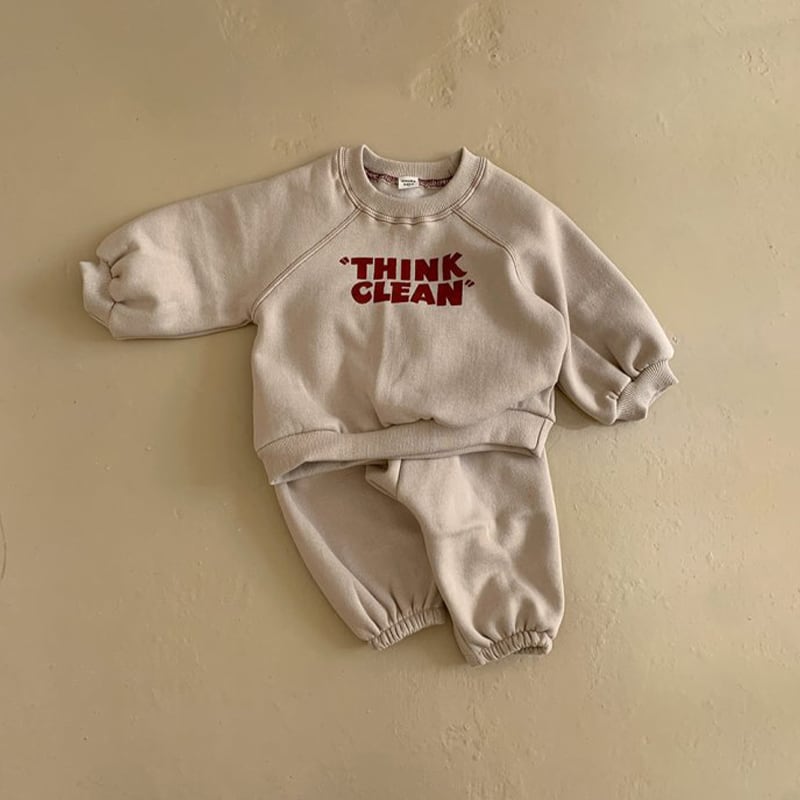 【BABY&KID】冬新作起毛英字プリントセットアップ 全2色SK11332