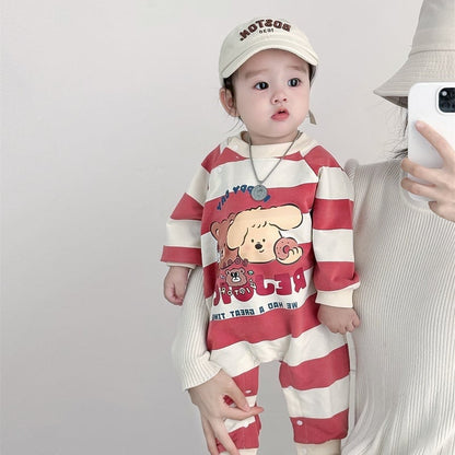 【BABY】 ベースボールボーダーロンパースSK051605