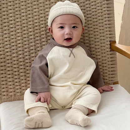 【BABY】シンプルバイカラーロンパースSK11357