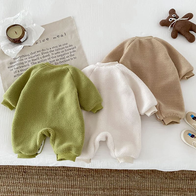 【BABY&KID】冬新作熊さん付けモフモフオールインワン　全3色SK11370
