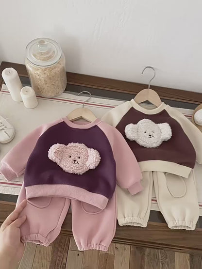 【BABY&KID】クマ柄カジュアルセットアップSK022402