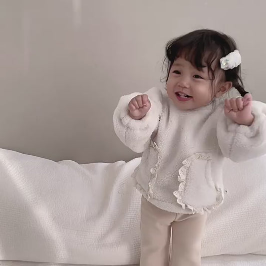 【BABY&KID】もこもこ厚手レーストップスSK012413