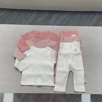 【BABY】韓国風 ナチュラル無地セットアップSK022907