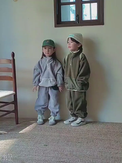 【BABY&KID】ハイネックもこもこ起毛セットアップSK023006